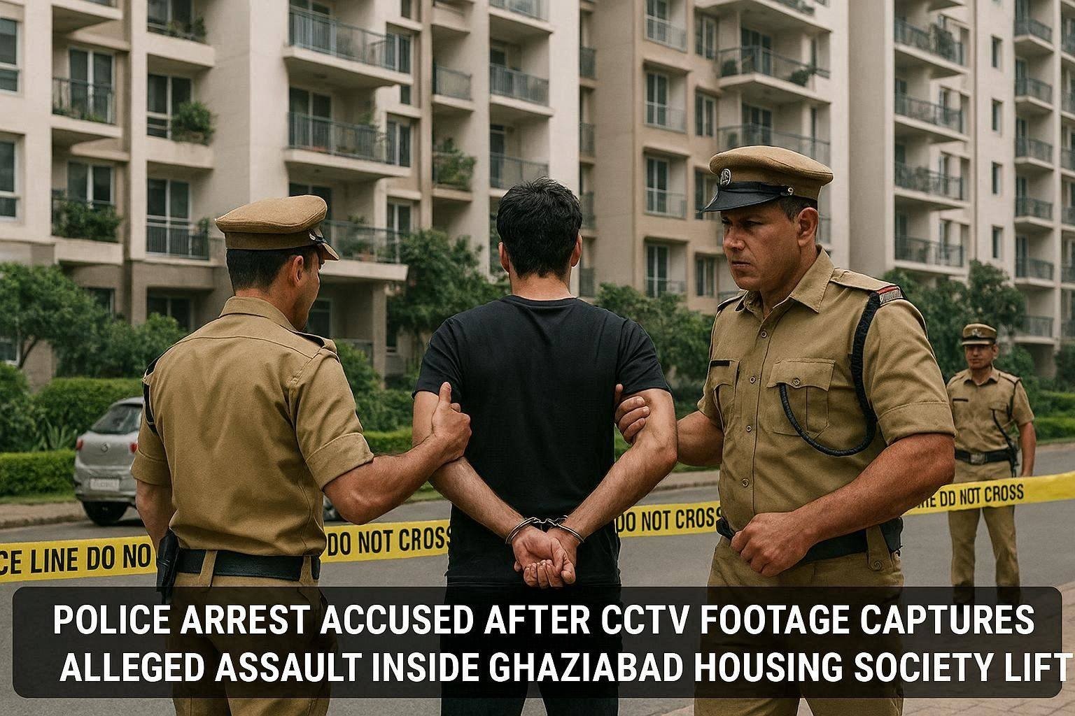 Caught on CCTV: Ghaziabad resident trapped, thrashed inside lift over society fund row