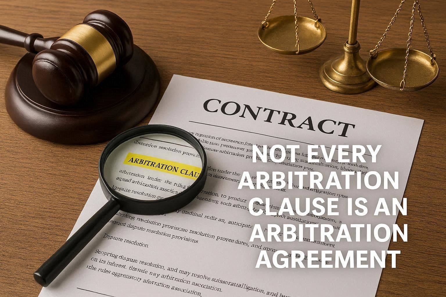 Words Are Not Enough: Every Clause Containing 'Arbitration' Is Not An Arbitration Agreement