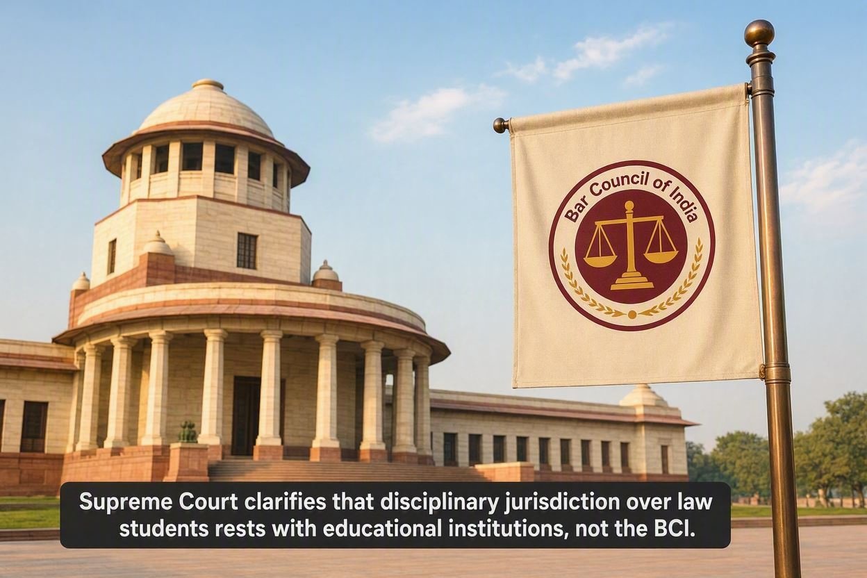 Supreme Court Rules BCI Cannot Take Disciplinary Action Against Law Students